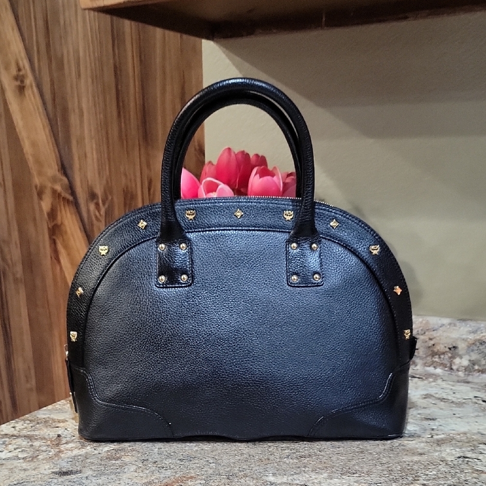 MCM EUC LEATHER HANDBAG TOTE BAG